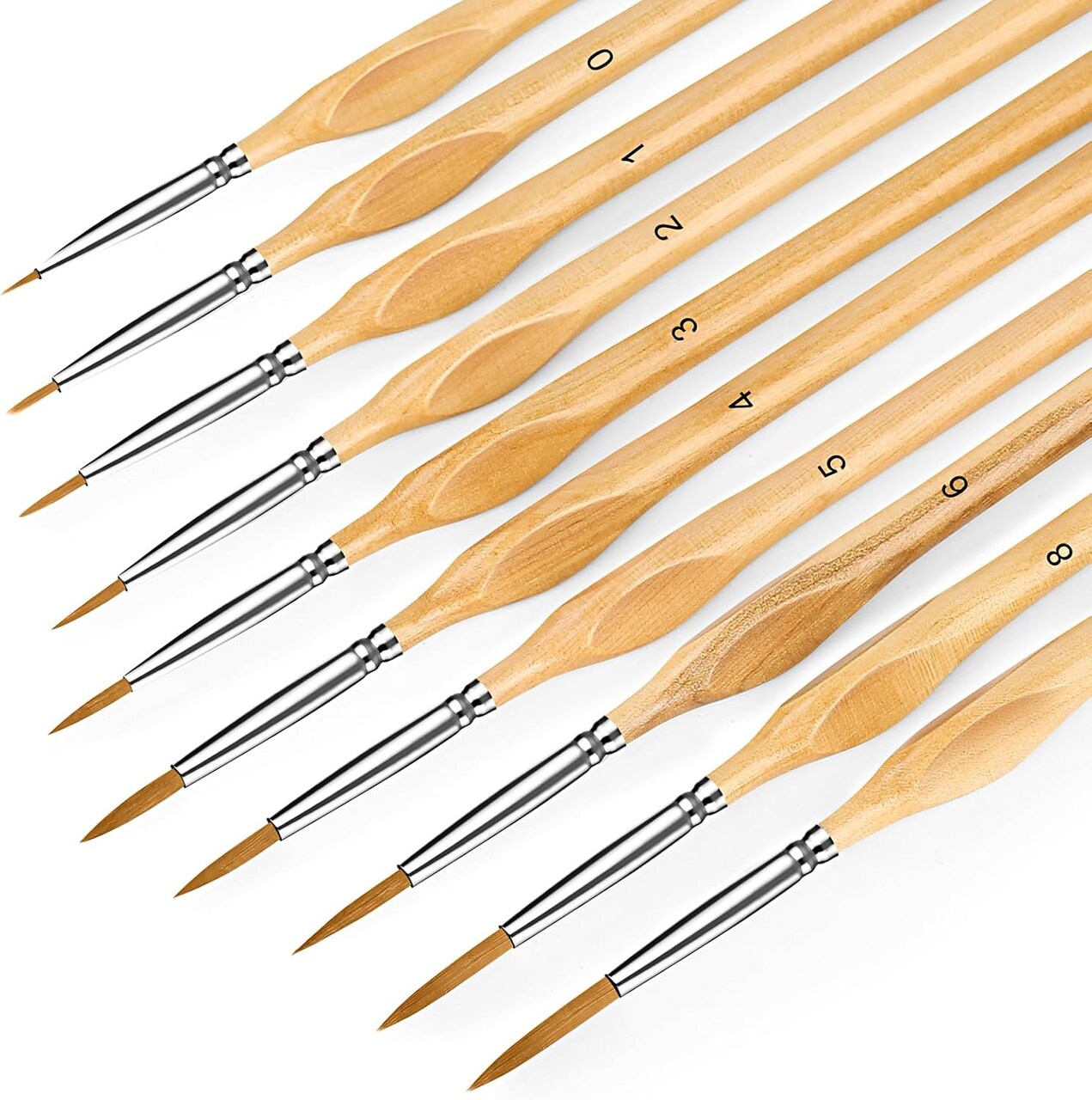 Miniature Paint Brushes, 10PC Fine Detail Paint Brush Set, Mini Small Painting Brushes for Art, Crafts, Acrylic, Watercolor, Oil, Model, Face, Warhammer 40k & Paint by Number, Citadel, Figurine-Wood